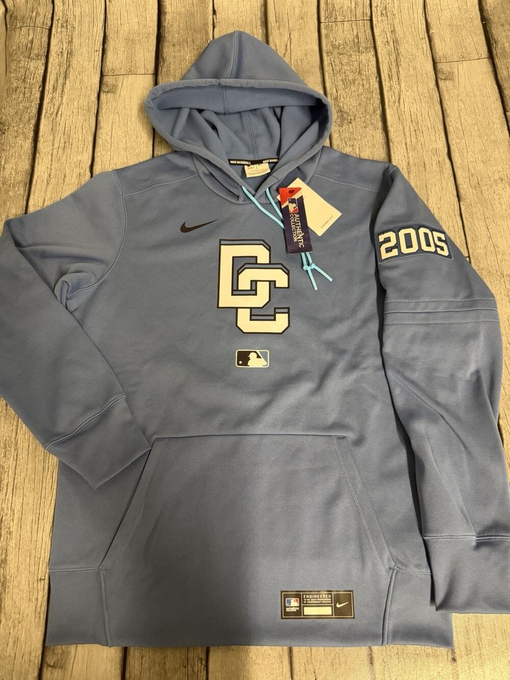 NWT Mens Nike Washington Nationals City Connect Therma Fit Hoodie Blue Medium